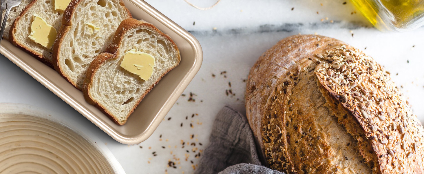 Baking Pans Set, Nonstick Stackable Bakeware Sets, Oven Pans for Cooking, AIVIKI 6 Pieces Baking Sheets Set Including Cookie Sheet, Deep Roaster Pan, Square Pan, Loaf Pan, Muffin Pan, Carbon Steel