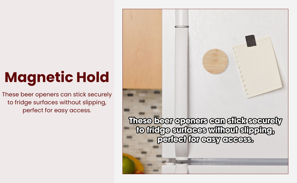 30pcs Bamboo Bottle Opener, Wood Bulk Wooden Openers, Fridge Magnet Round Beer Opener, 2.6