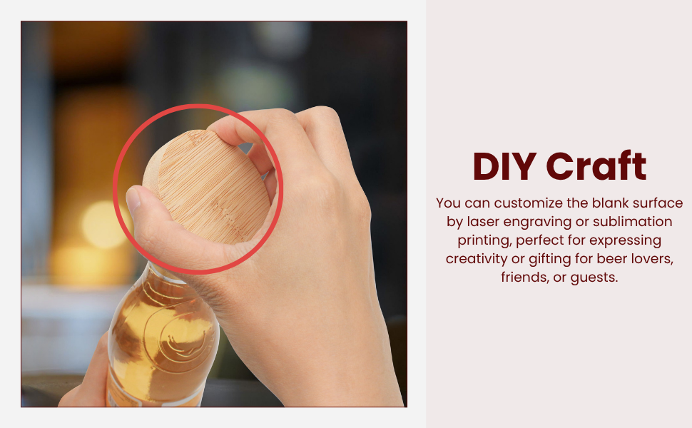 30pcs Bamboo Bottle Opener, Wood Bulk Wooden Openers, Fridge Magnet Round Beer Opener, 2.6