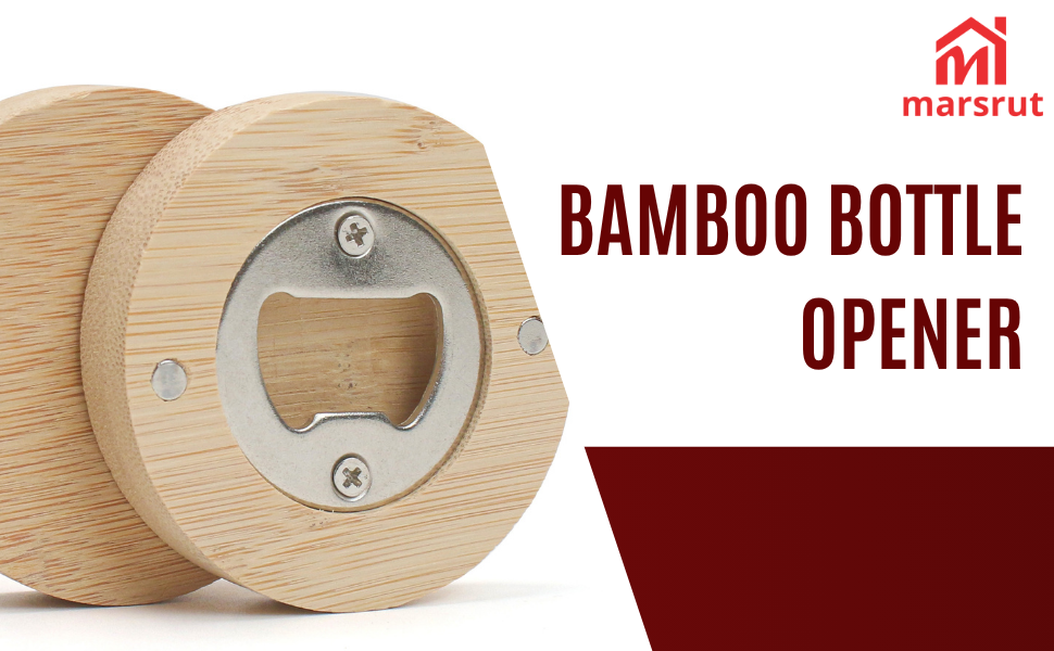 30pcs Bamboo Bottle Opener, Wood Bulk Wooden Openers, Fridge Magnet Round Beer Opener, 2.6