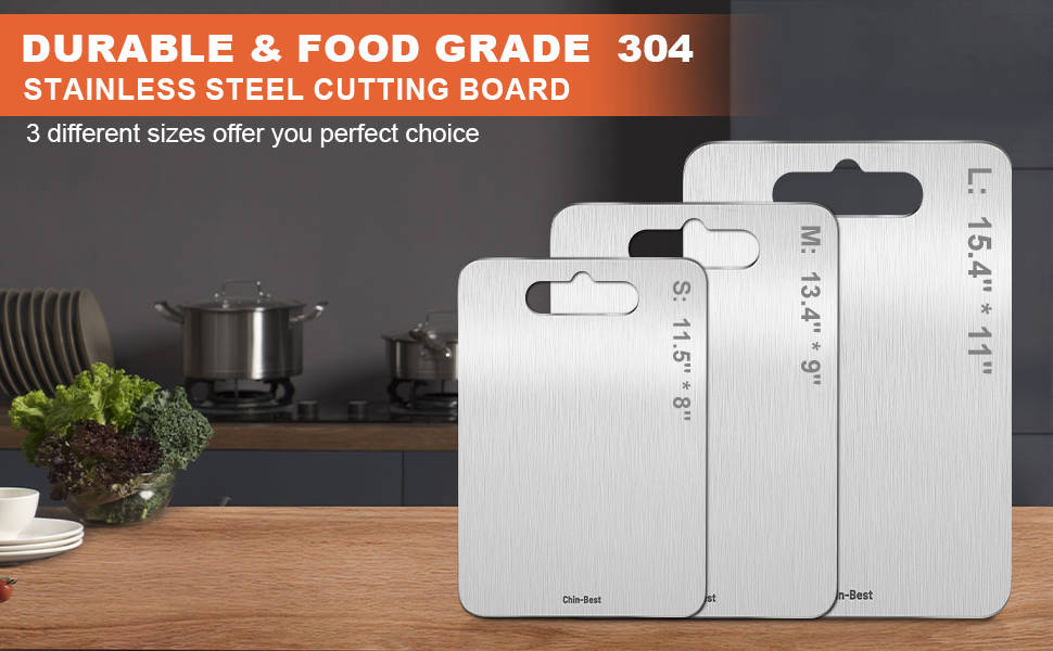 Cutting Board, Stainless Steel Cutting Board for kitchen, Meat,Fruit, Vegetables, S 11.5" * 8"