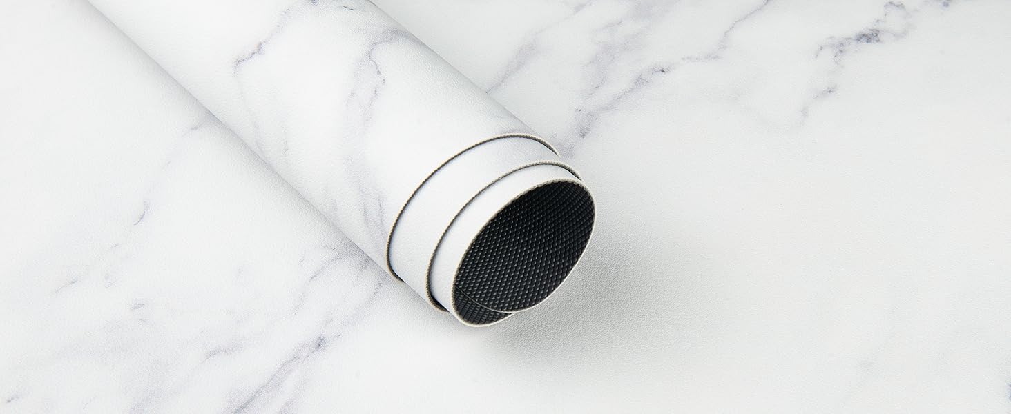 QIYI Placemats Set of 6, 12x18 Inch Faux Leather Place Mats for Kitchen Dinning, Heat Resistant Anti Slip Table Mats, Waterproof Wipeable Washable Placemat Party Table Décor, White Marble