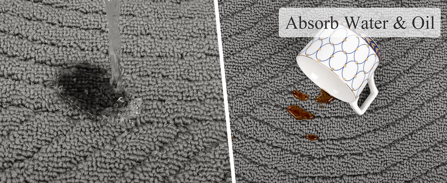 SHACOS Kitchen Rugs Sets of 3 Non Slip Washable Polypropylene Low Pile Absorbent Resist Dirt Kitchen Floor Mat 3 Piece for Entryway, Hallway, Front of Sink (20