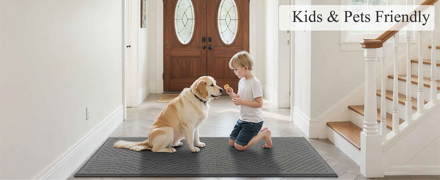 SHACOS Kitchen Rugs Sets of 3 Non Slip Washable Polypropylene Low Pile Absorbent Resist Dirt Kitchen Floor Mat 3 Piece for Entryway, Hallway, Front of Sink (20