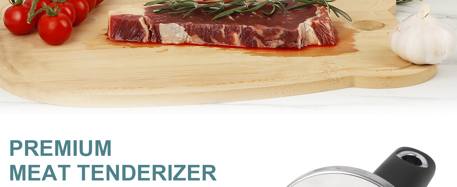 KAYCROWN Meat Pounder Tenderizer, Stainless Steel Kitchen Meat Tenderizer Hammer, Round Chicken Flattener Tool with Comfortable-Grip Rubber Handle for Flattening Cutlets and Tenderizing Meat