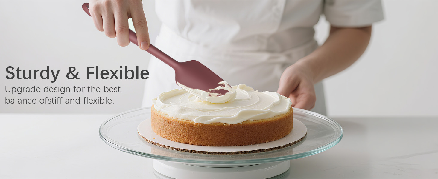 Coukre Silicone Spatula Set of 5,High Temperature Resistant, Food Grade Silicone, Dishwasher Safe, for Baking, Cooking (Pure Colorful A)