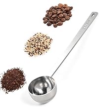 Doosu 1 Tablespoon Coffee Scoop - 18/8 Stainless Steel Heavy Duty Measuring Spoon with Short Handle, Food Grade Metal Tbsp Scoop for Ground Coffee Beans Tea Sugar Powder (15ml)