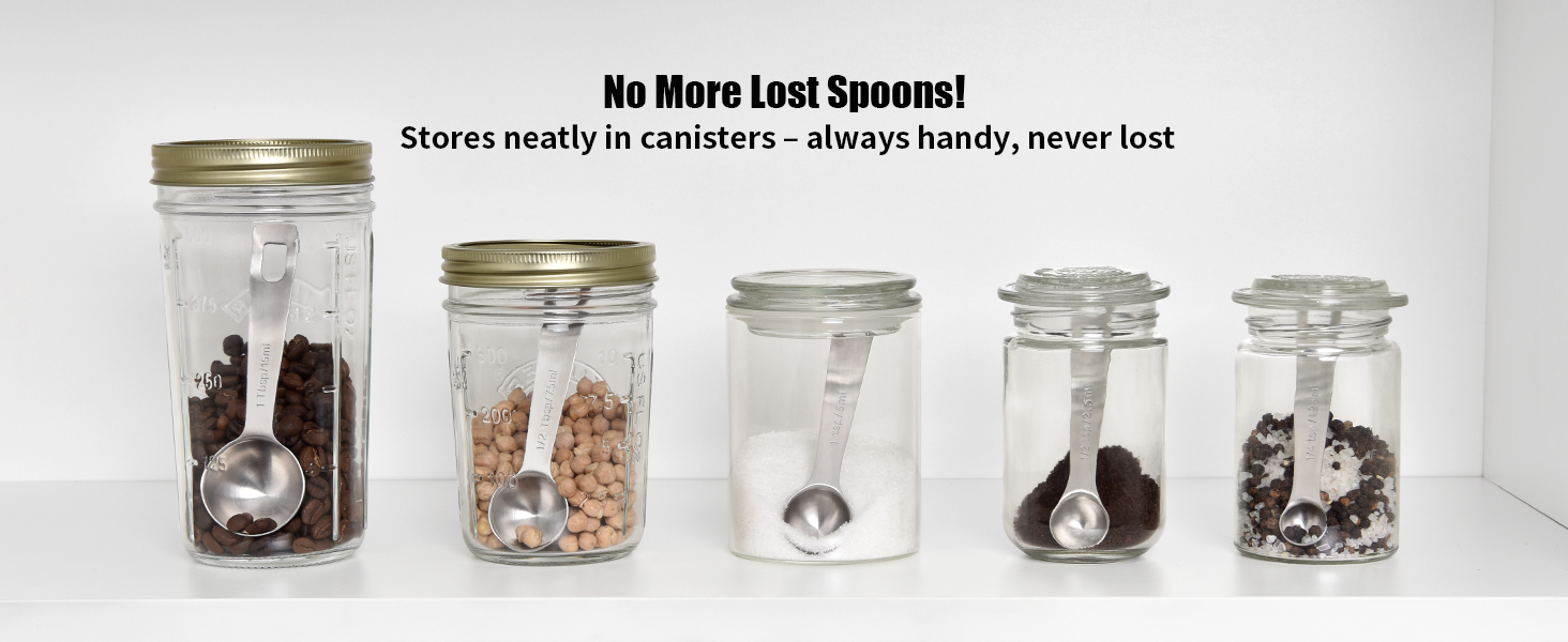 Doosu Measuring Spoons Set of 9-18/8 Stainless Steel Heavy Duty Teaspoons Tablespoons with Engraved Metric & US Measurements, Metal Measure Spoon for Dry and Liquid Ingredients, Dishwasher Safe