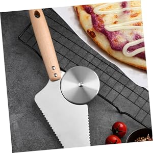 PRETYZOOM Pizza Knife Shovel 11.61 Inch Stainless Steel Blade Cake Spatula Multipurpose Pizza Cutter for Home Restaurant Pizzeria Kitchen Use