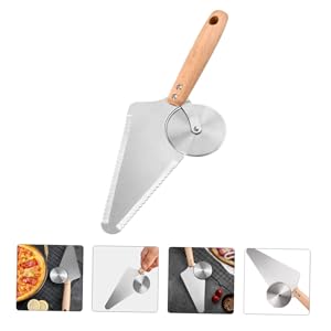 PRETYZOOM Pizza Knife Shovel 11.61 Inch Stainless Steel Blade Cake Spatula Multipurpose Pizza Cutter for Home Restaurant Pizzeria Kitchen Use