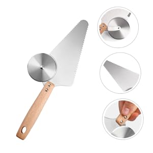 PRETYZOOM Pizza Knife Shovel 11.61 Inch Stainless Steel Blade Cake Spatula Multipurpose Pizza Cutter for Home Restaurant Pizzeria Kitchen Use
