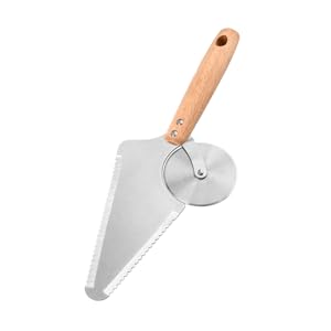 PRETYZOOM Pizza Knife Shovel 11.61 Inch Stainless Steel Blade Cake Spatula Multipurpose Pizza Cutter for Home Restaurant Pizzeria Kitchen Use