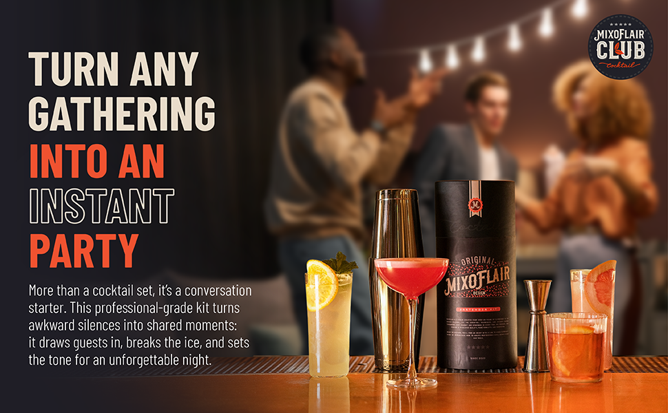 Mixology Bartender Kit with Boston Cocktail Shaker - 9pc Stainless Steel Bar Tool Set - Drink Mixer, Cocktail Accessories, Home Bar Essentials, Martini Barware Set, Men or Women Bartending Gift