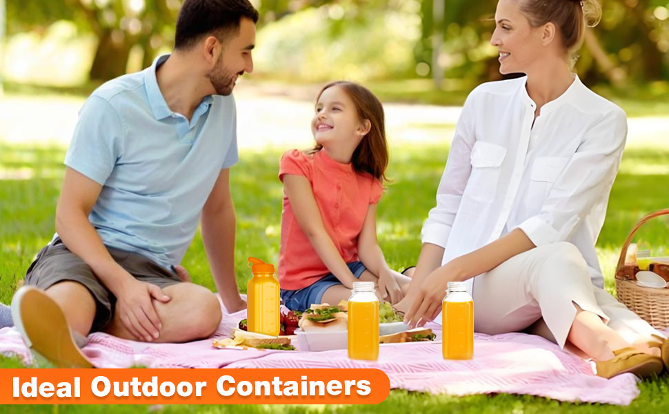 4 Pack 16 OZ Glass Milk Bottles with Lids, Glass Juice Bottles with Scale & Silicone Pour Spout, Reusable Juice Containers Square Drinking Jars for Milk, Coffee, Smoothies, Water