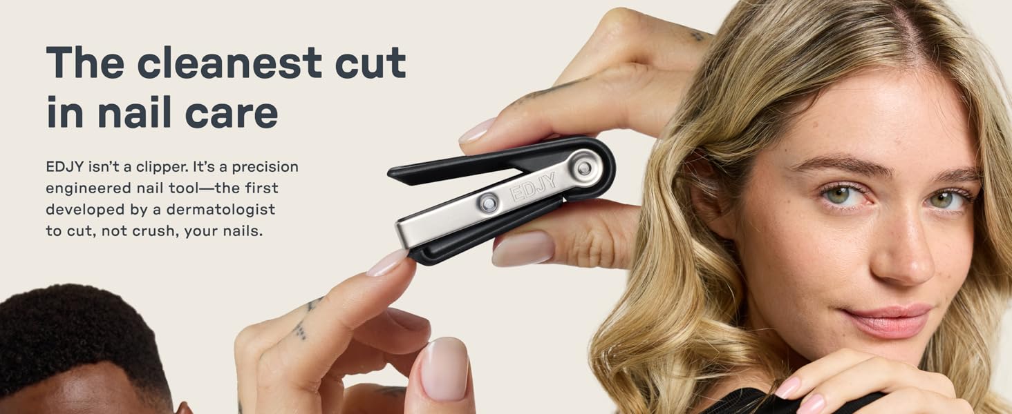 EDJY Fingernail Cutter - Precision Stainless Steel Nail Cutter for Fingernails | Sharp Blade, Ergonomic Design, Durable & Rust-Resistant | Ideal for Men and Women | Navy