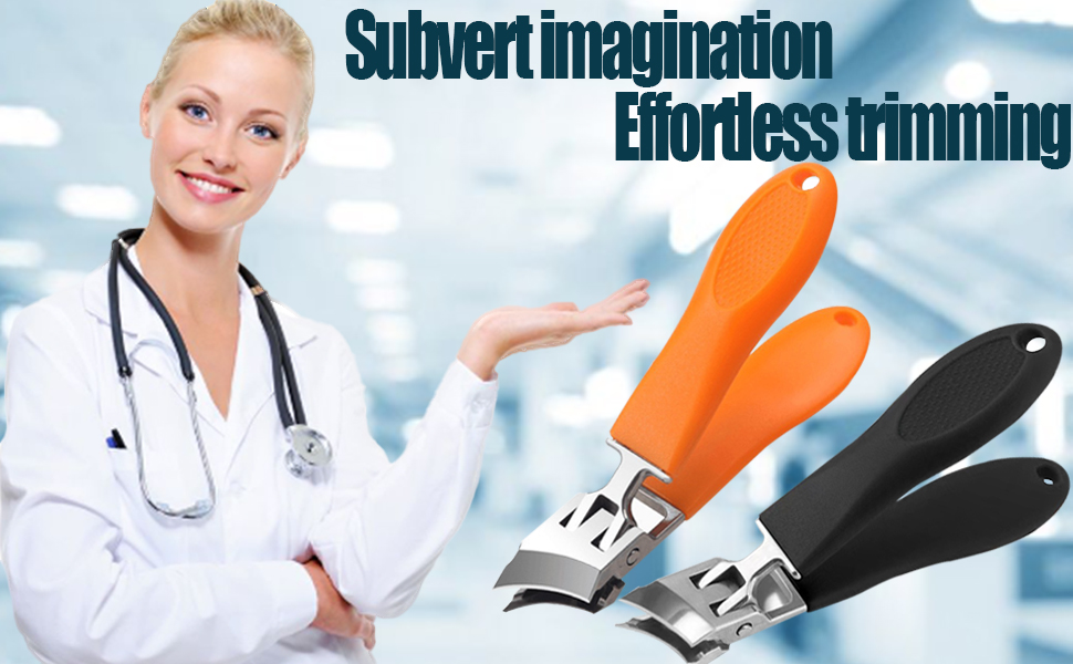 2PCS Wide Jaw Opening Anti-Splash Slanted Nail Clipper,No Splash Nail Trimmer for Men,Slanted Nail Clippers, Ingrown Nail Clippers Wide Jaw Slanted Toenail Clippers for Women and Men(Orange & Black)