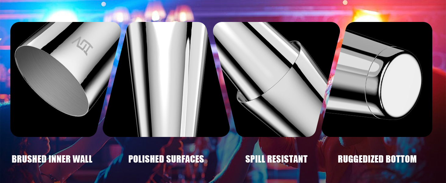 IOV Boston Cocktail Shaker Set, 18oz & 28oz Stainless Steel Weighted Shaker Tins, Metal Martini Drink Mixer for Bartending, Professional Bar Tools with Cocktail Recipe Guide