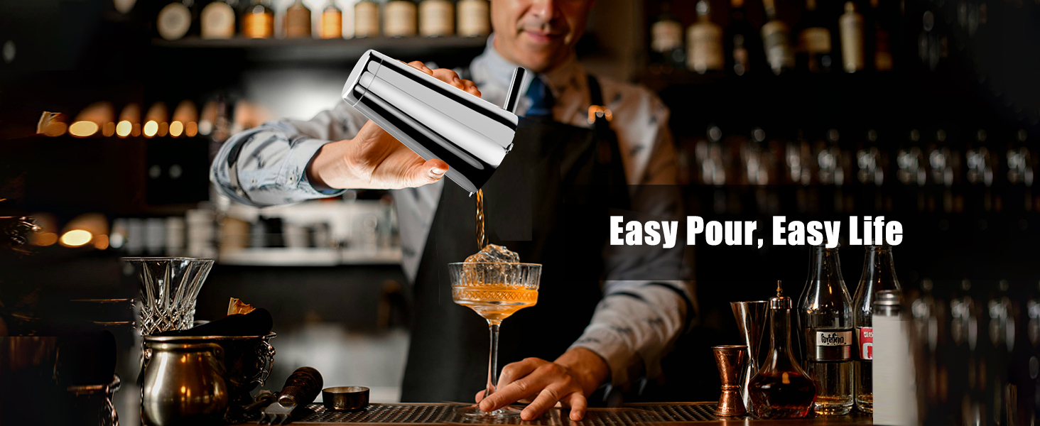 IOV Boston Cocktail Shaker Set, 18oz & 28oz Stainless Steel Weighted Shaker Tins, Metal Martini Drink Mixer for Bartending, Professional Bar Tools with Cocktail Recipe Guide