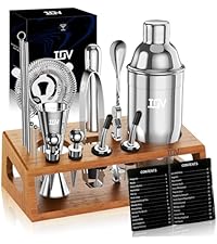IOV Cocktail Shaker, 24 oz Martini Shaker, Drink Mixer with Built-in Strainer, Professional Stainless Steel Margarita Alcohol Shakers with Cocktail Recipe Guide, Bartender Kit Gifts
