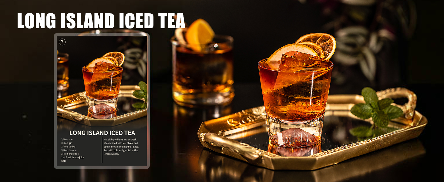 IOV Cocktail Shaker, 24 oz Martini Shaker, Drink Mixer with Built-in Strainer, Professional Stainless Steel Margarita Alcohol Shakers with Cocktail Recipe Guide, Bartender Kit Gifts