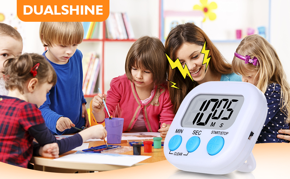 12 Pack Digital Kitchen Timers for Cooking, Small Magnetic Countdown Classroom Timers for Teachers Kids, Big Digits Loud Alarm Backing Stand Timer for Kitchen, Shower, Study, Work, Exercise Training