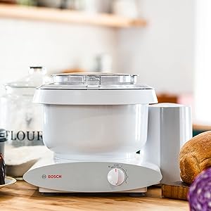 Bosch Blender Bundle - White Universal Plus Mixer, Dough Hook Extender, and Blender