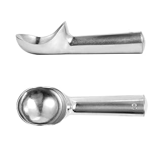 Aluminum Ice Cream Scoop, Large Ice Cream Scooper, Silver, Comfortable to Hold, Lightweight