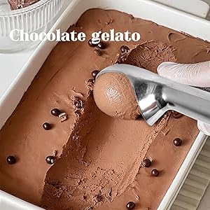 Aluminum Ice Cream Scoop, Large Ice Cream Scooper, Silver, Comfortable to Hold, Lightweight