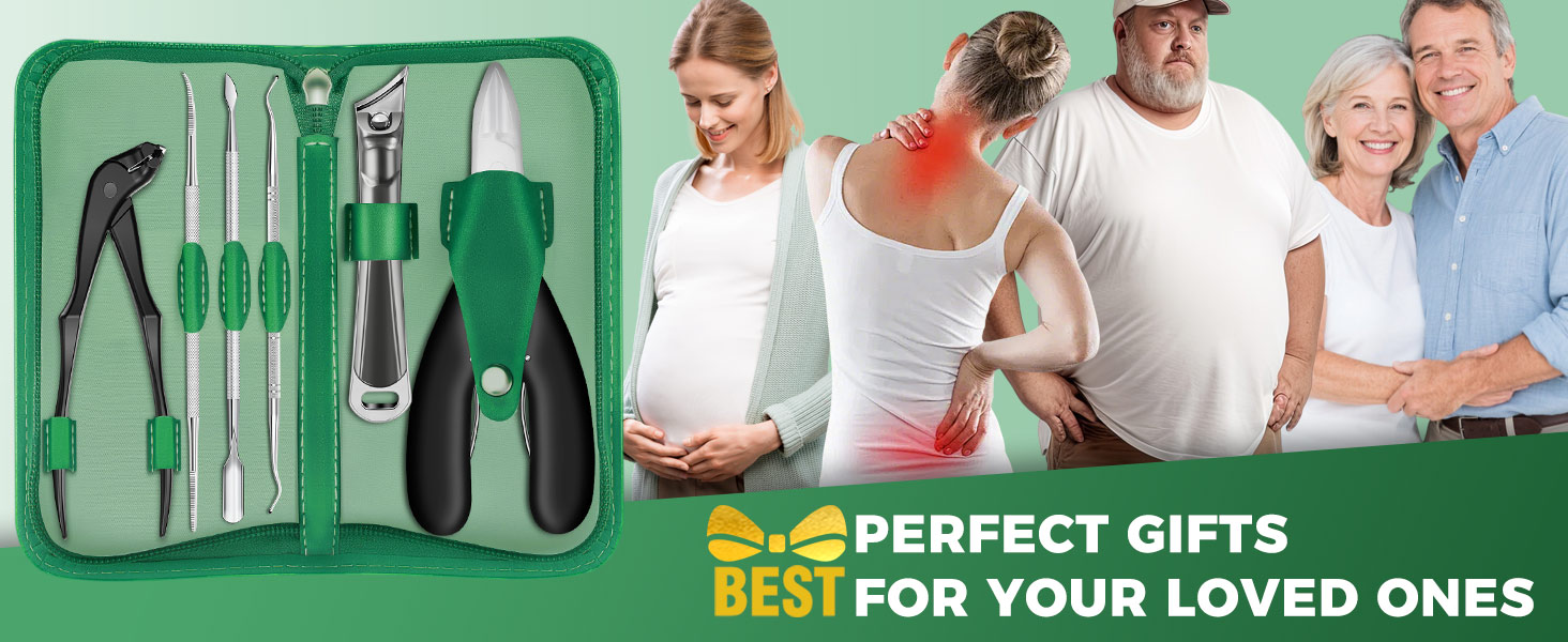 Toenail Clippers for Seniors Thick Toenails, 2026 Long Handle Toe Nail Clippers with Angled Head, Slanted Toenail Clippers & Wide Opening Ingrown Nail Clippers for Men, 6PCS