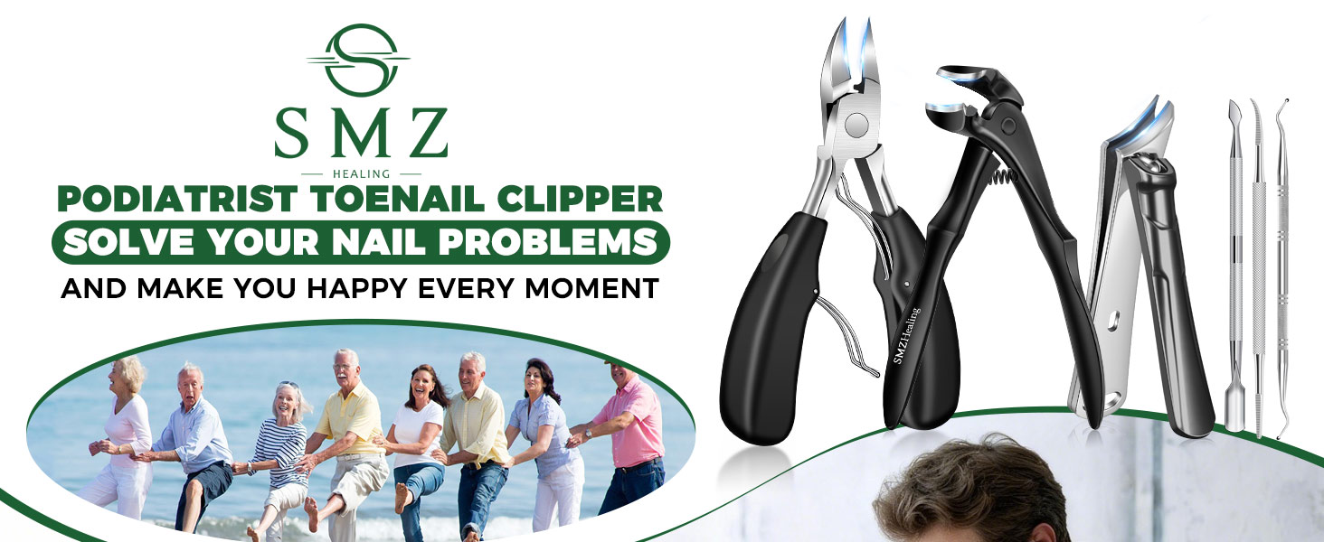 Toenail Clippers for Seniors Thick Toenails, 2026 Long Handle Toe Nail Clippers with Angled Head, Slanted Toenail Clippers & Wide Opening Ingrown Nail Clippers for Men, 6PCS