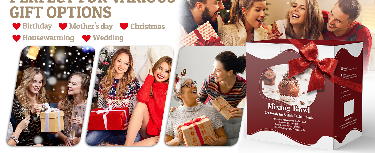 Mixing Bowles Set with Lids Set - Warp-Proof TPR-AS Lids, Stainless Steel Mixing Bowl with 3 Graters & Measuring Lines, Non-Slip Bowls for Baking, Prep, Airtight Food Storage (Khaki 5/3/2/1.5/0.63QT)