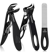 Nail Clippers with Catcher - Anti Splash Wide Jaw Opening Thick Toenail Clippers for Seniors | Self-Collecting Fingernail Cutter Heavy Duty Toe Nail Clippers for Men & Women | Silver | L