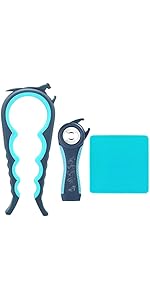 Otstar Jar Opener Bottle Opener and Can Opener for Weak hands, Seniors with Arthritis and Anyone with Low Strength, Mutil Jar Opener Get Lids Off Easily (Black and Red)