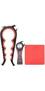Otstar Jar Opener Bottle Opener and Can Opener for Weak hands, Seniors with Arthritis and Anyone with Low Strength, Mutil Jar Opener Get Lids Off Easily (Black and Red)