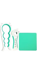 Otstar Jar Opener Bottle Opener and Can Opener for Weak hands, Seniors with Arthritis and Anyone with Low Strength, Mutil Jar Opener Get Lids Off Easily (Black and Red)