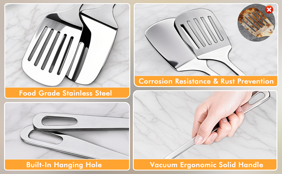 Meat Cooking Fork, Silicone Stainless Steel Meat Cooking Fork, Heavy Duty Metal Cooking Fork for Kitchen Use, High Heat Resistant Cooking Utensils for Meat BBQ, Dishwasher Safe, Easy to Clean, Silver