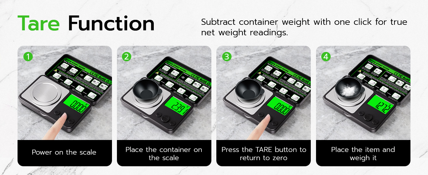 Wigearss Digital Milligram Scale 50g x 0.001g, Mini Precision Scale with Tare weight Function,Calibration Weight ＆ Backlit LCD Display, Pocket Micro Scale for Weighing Powder, Gold, Jewelry, Mini Food
