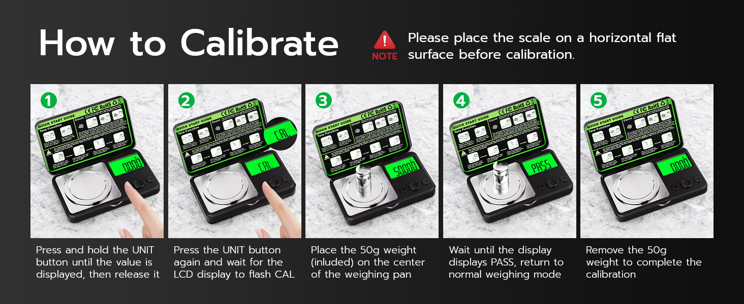 Wigearss Digital Milligram Scale 50g x 0.001g, Mini Precision Scale with Tare weight Function,Calibration Weight ＆ Backlit LCD Display, Pocket Micro Scale for Weighing Powder, Gold, Jewelry, Mini Food