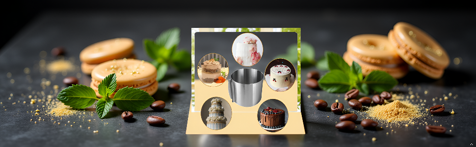 High 15cm Cake Rings High Acetate Cake Collar Set - Adjustable 6 to12 Inches Stainless Steel Baking Rings Round Molds with 6.3inchx394inch Clear Acetate Sheets Roll for Baking Pastry