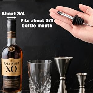 6PCS Stainless Steel Liquor Bottle Pourers,Oil Bottle Spouts for Liquor with 6 Adapters, Oil Pourer Spout with Rubber Dust Caps, Olive Oil Dispenser Spout for Alcohol, Wines, Spirits,Coffee
