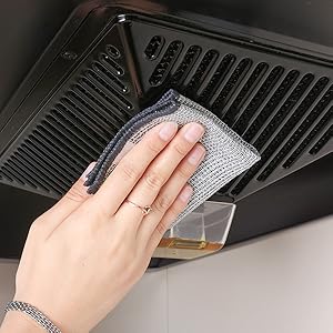 12 PCS Non Scratch Wire Dishcloth, Cleans Fast Without Scratching, Stands Up to Stuck-on Grime, Multi-Surface Safe, Wire Dishwashing Rag Cleaning Power for Everyday Jobs 7.87“ x 7.87”