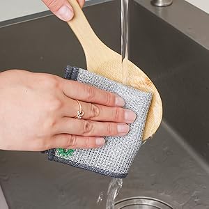 12 PCS Non Scratch Wire Dishcloth, Cleans Fast Without Scratching, Stands Up to Stuck-on Grime, Multi-Surface Safe, Wire Dishwashing Rag Cleaning Power for Everyday Jobs 7.87“ x 7.87”