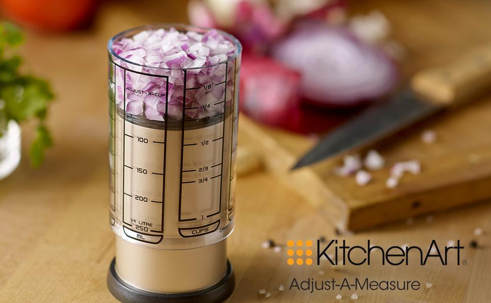 KitchenArt 1 Cup Tri Adjust A-Cup, Easy Pour Adjustable Measuring Cup