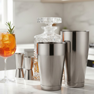 Giantree 6 Pcs Cocktail Shakers, Professional Boston Bar Shaker Set, Stainless Steel Cocktail Shaker Set for Bartenders, Essential Bar Tools Shakers Bartending, 20 Oz, 24 oz