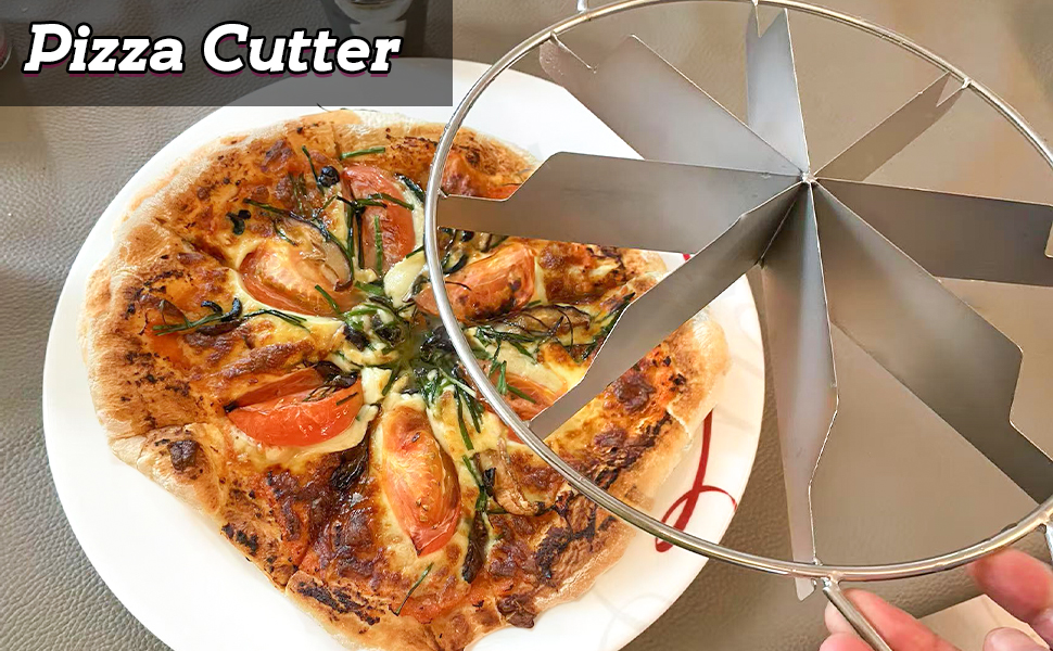10 Slices Pie Cutter Cookie Cutters Pizza Cutters Stainless Steel Side-Handles