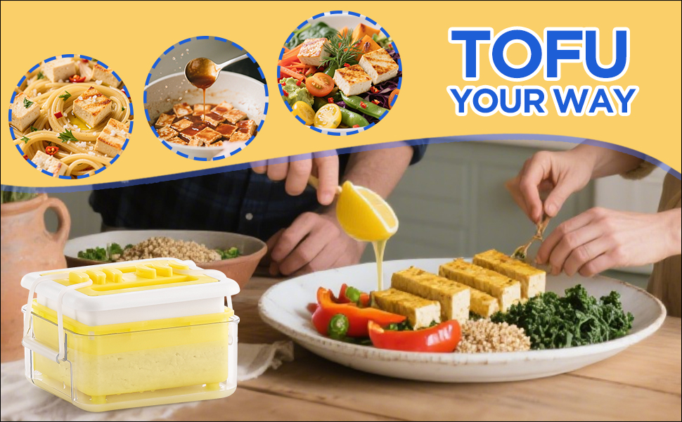 Tofu Press - Tofu Press Dishwasher Safe for Easily Pressing Out Water from Organic Silken Soft Tofu and Extra Firm Tofu - BPA Free