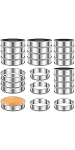 24 Pack 4 Inch Cookie Rings for Baking, Stainless Steel English Muffin Rings Double Rolled, Round Metal Cooking Pastry Ring Baking Molds for Cookies Dessert Crumpets Baking Food Making Tool (4 inch)