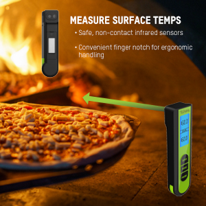 Taylor TruTemp Dual Instant Read Infrared Meat and Food Thermometer, Digital for Cooking, IPX5 Splash Proof Design, Plus Meat Probe for BBQ, Kitchen, Smoker, and Grilling, Green