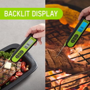 Taylor TruTemp Dual Instant Read Infrared Meat and Food Thermometer, Digital for Cooking, IPX5 Splash Proof Design, Plus Meat Probe for BBQ, Kitchen, Smoker, and Grilling, Green