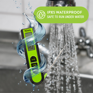 Taylor TruTemp Dual Instant Read Infrared Meat and Food Thermometer, Digital for Cooking, IPX5 Splash Proof Design, Plus Meat Probe for BBQ, Kitchen, Smoker, and Grilling, Green